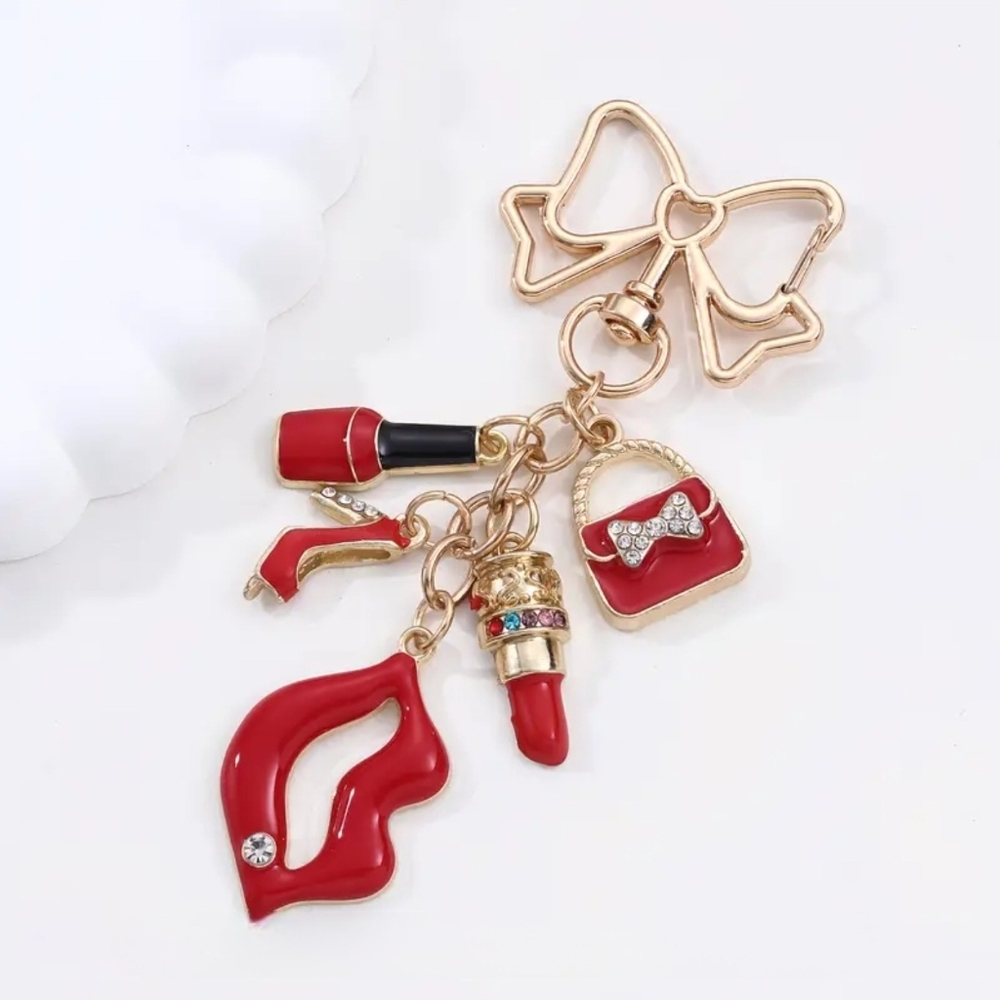 Red Lips High Heel Bag Charm Keychain